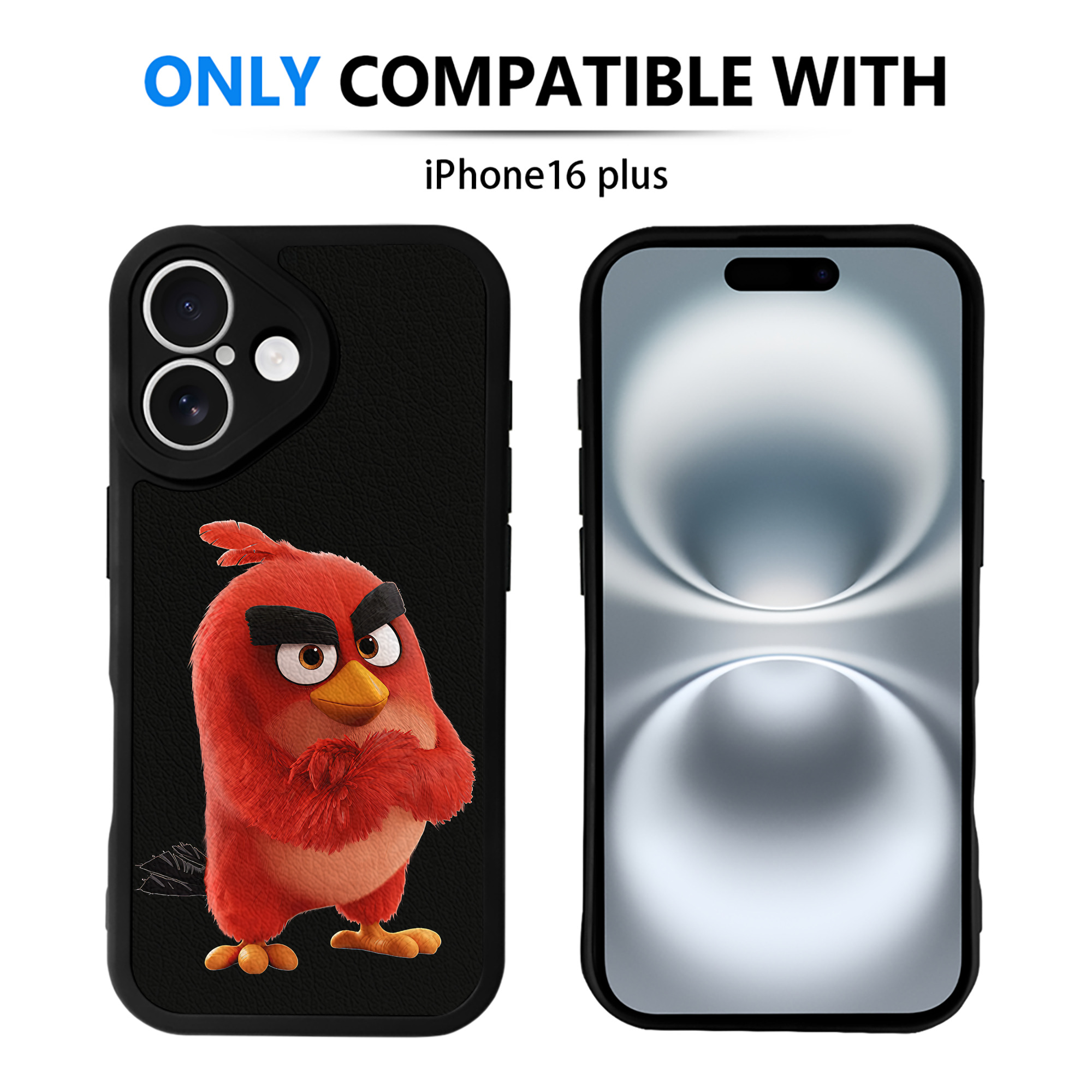 （画像用） Angry Birds アングリーバード 【iPhone 16シリーズ対応】シリコンスマホケース（レザー調） 材質：シリコン